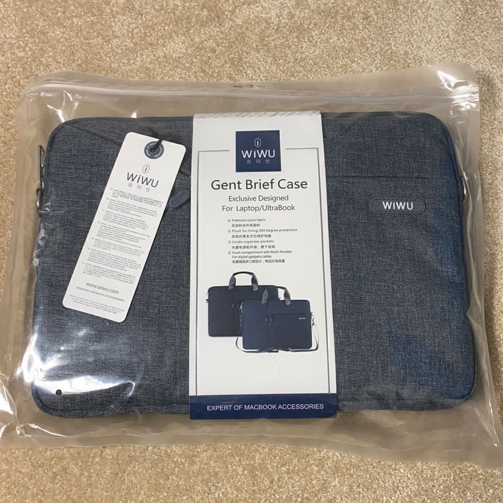 Laptop / Ultrabook Carrying Brief Case Gray Soft Interior NEW